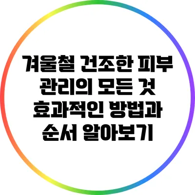 겨울철 건조한 피부 관리의 모든 것: 효과적인 방법과 순서 알아보기