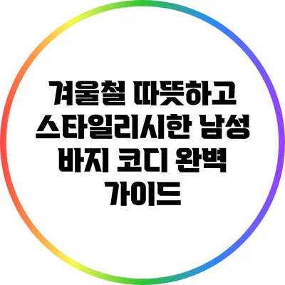 겨울철 따뜻하고 스타일리시한 남성 바지 코디 완벽 가이드