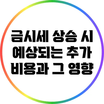 금시세 상승 시 예상되는 추가 비용과 그 영향