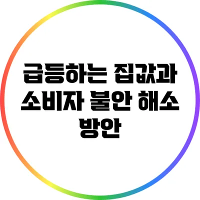 급등하는 집값과 소비자 불안 해소 방안
