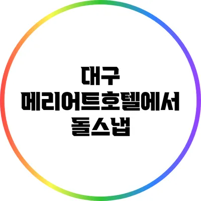 대구 메리어트호텔에서 돌스냅