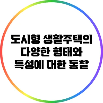 도시형 생활주택의 다양한 형태와 특성에 대한 통찰