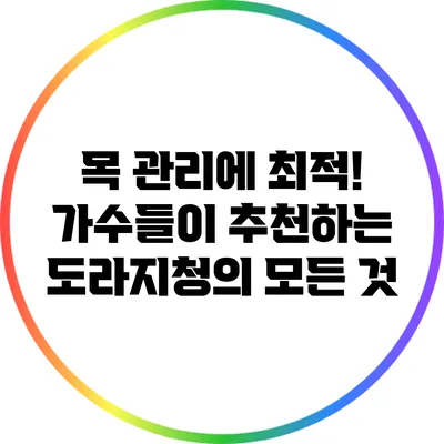 목 관리에 최적! 가수들이 추천하는 도라지청의 모든 것