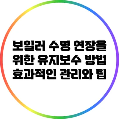 보일러 수명 연장을 위한 유지보수 방법: 효과적인 관리와 팁