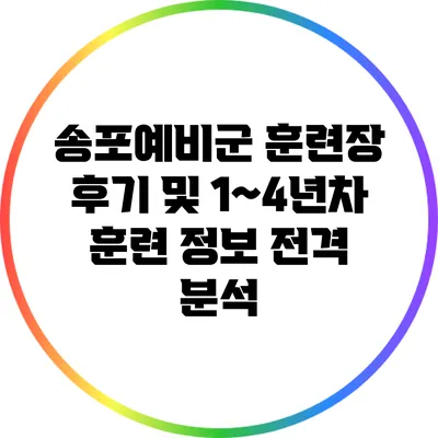 송포예비군 훈련장 후기 및 1~4년차 훈련 정보 전격 분석