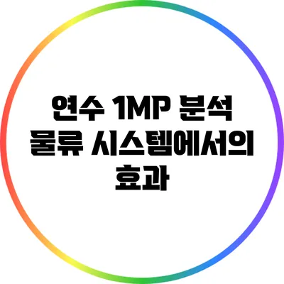 연수 1MP 분석: 물류 시스템에서의 효과