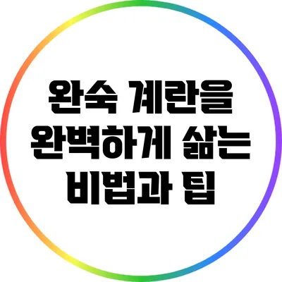 완숙 계란을 완벽하게 삶는 비법과 팁