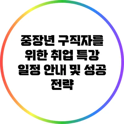 중장년 구직자를 위한 취업 특강 일정 안내 및 성공 전략