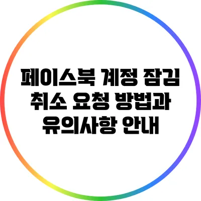 페이스북 계정 잠김 취소 요청 방법과 유의사항 안내