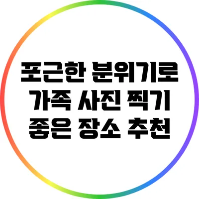 포근한 분위기로 가족 사진 찍기 좋은 장소 추천