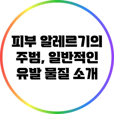 피부 알레르기의 주범, 일반적인 유발 물질 소개
