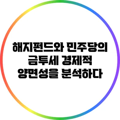 해지펀드와 민주당의 금투세: 경제적 양면성을 분석하다