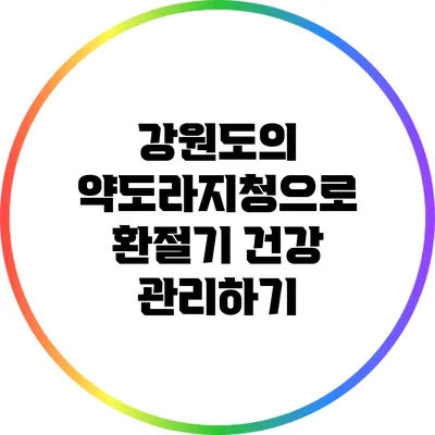 강원도의 약도라지청으로 환절기 건강 관리하기