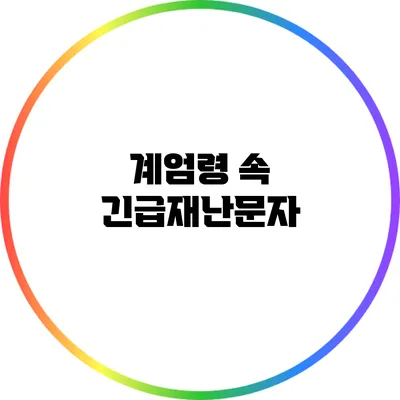 계엄령 속 긴급재난문자