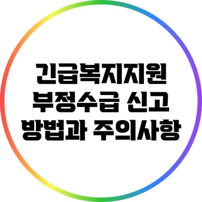 긴급복지지원 부정수급 신고 방법과 주의사항