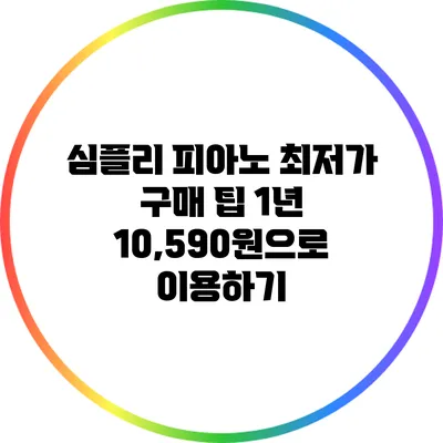 심플리 피아노 최저가 구매 팁: 1년 10,590원으로 이용하기