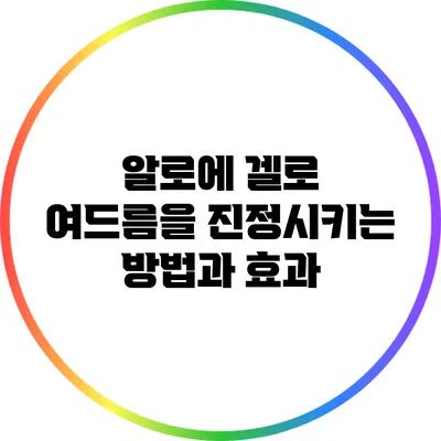 알로에 겔로 여드름을 진정시키는 방법과 효과