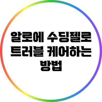 알로에 수딩젤로 트러블 케어하는 방법