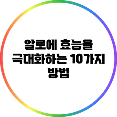 알로에 효능을 극대화하는 10가지 방법