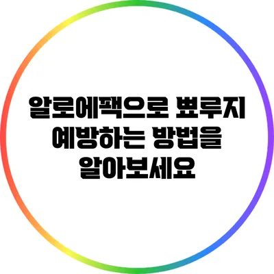 알로에팩으로 뾰루지 예방하는 방법을 알아보세요