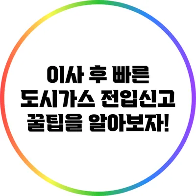 이사 후 빠른 도시가스 전입신고 꿀팁을 알아보자!