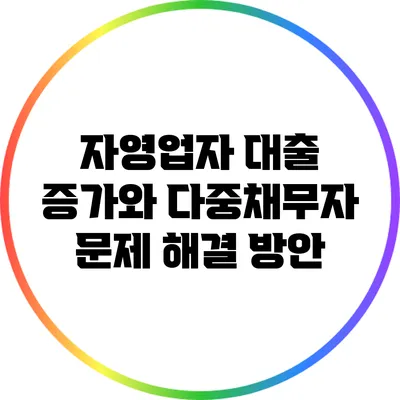 자영업자 대출 증가와 다중채무자 문제 해결 방안