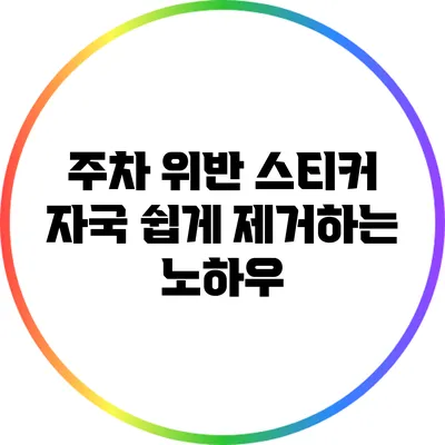 주차 위반 스티커 자국 쉽게 제거하는 노하우