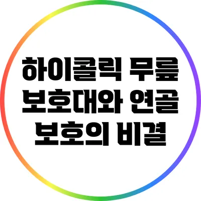 하이콜릭 무릎 보호대와 연골 보호의 비결