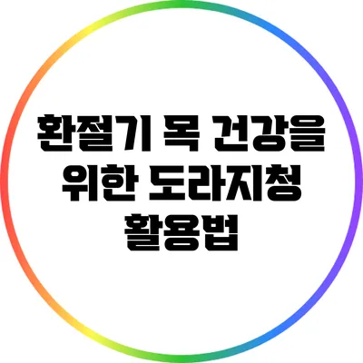 환절기 목 건강을 위한 도라지청 활용법