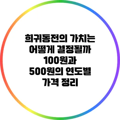 희귀동전의 가치는 어떻게 결정될까? 100원과 500원의 연도별 가격 정리
