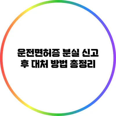 운전면허증 분실 신고 후 대처 방법 총정리